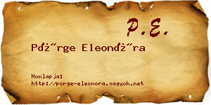 Pörge Eleonóra névjegykártya